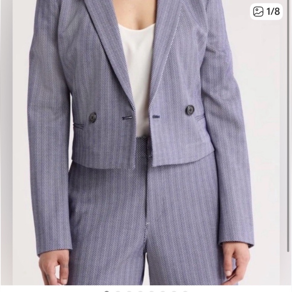 rag & bone Blue Cropped Blazer.$598